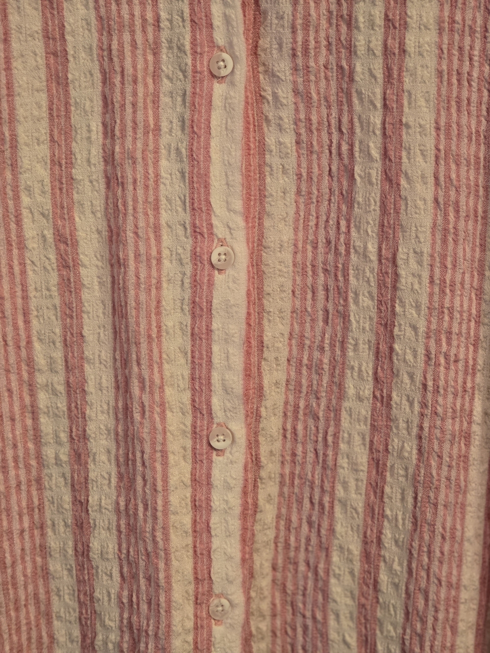 Jane and Delancey Pink and White Striped Button-Down Top Size Large Lightweight - Picture 4 of 6